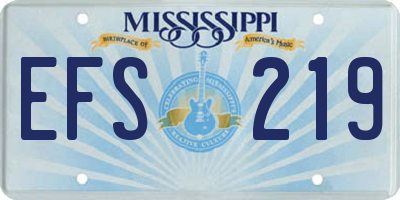 MS license plate EFS219