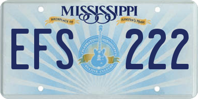 MS license plate EFS222