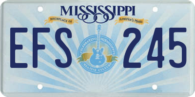 MS license plate EFS245