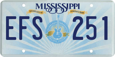MS license plate EFS251