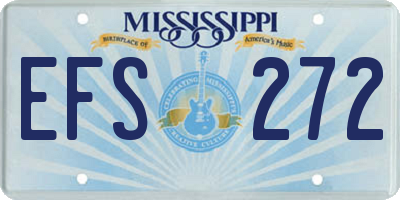 MS license plate EFS272