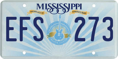 MS license plate EFS273