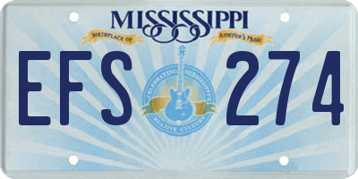 MS license plate EFS274