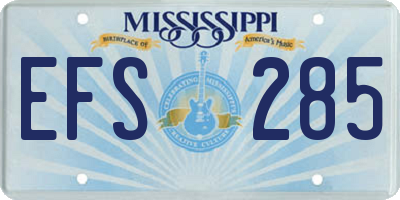 MS license plate EFS285