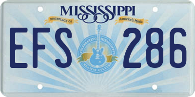 MS license plate EFS286