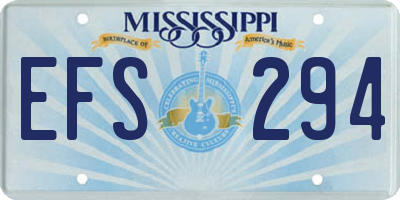 MS license plate EFS294