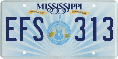 MS license plate EFS313