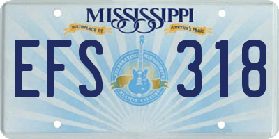 MS license plate EFS318