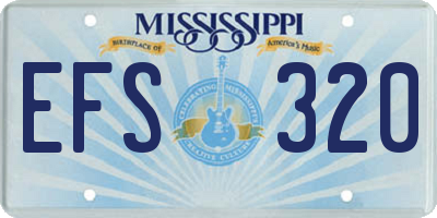 MS license plate EFS320