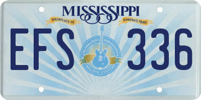 MS license plate EFS336