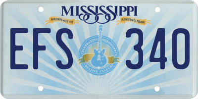 MS license plate EFS340