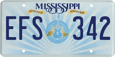 MS license plate EFS342