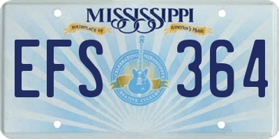 MS license plate EFS364