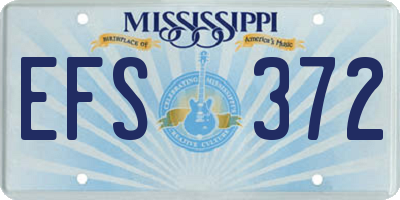 MS license plate EFS372