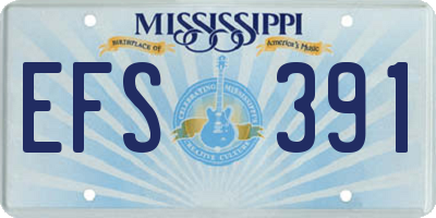 MS license plate EFS391