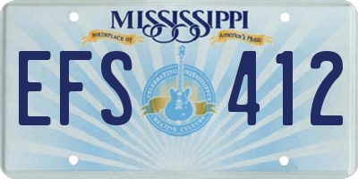 MS license plate EFS412