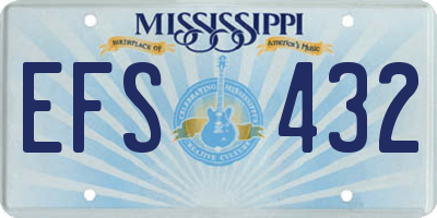 MS license plate EFS432