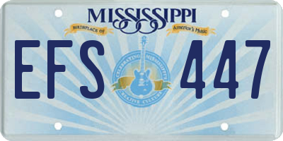 MS license plate EFS447