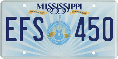MS license plate EFS450