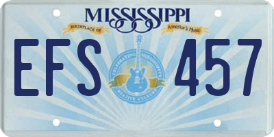 MS license plate EFS457