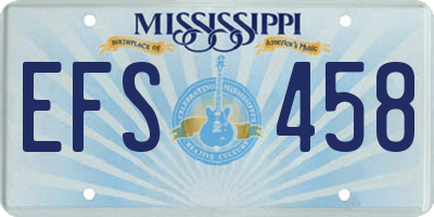 MS license plate EFS458