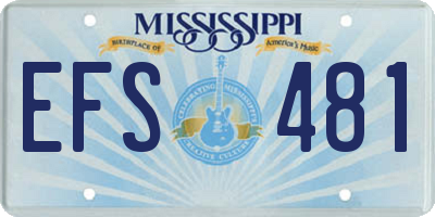 MS license plate EFS481