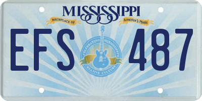 MS license plate EFS487