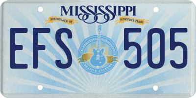 MS license plate EFS505