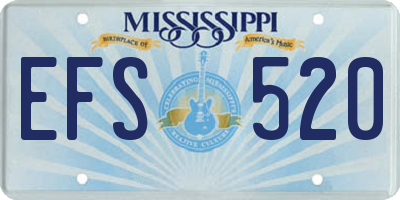 MS license plate EFS520