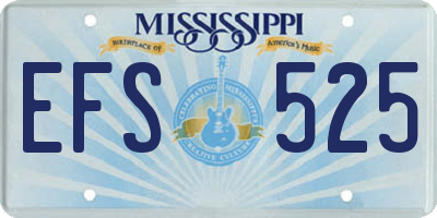 MS license plate EFS525
