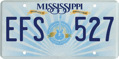 MS license plate EFS527