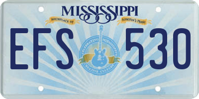 MS license plate EFS530