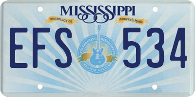 MS license plate EFS534
