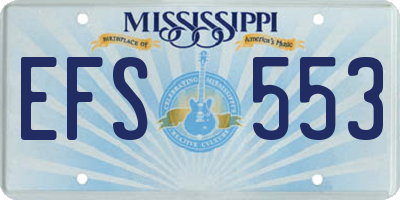 MS license plate EFS553