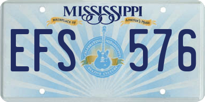MS license plate EFS576