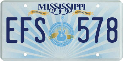 MS license plate EFS578
