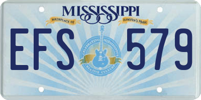 MS license plate EFS579