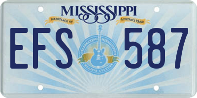 MS license plate EFS587