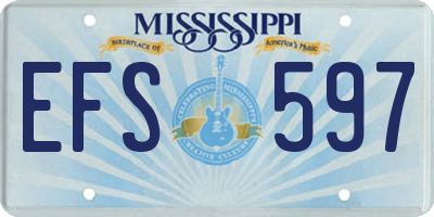 MS license plate EFS597