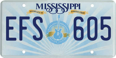 MS license plate EFS605