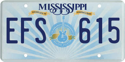 MS license plate EFS615