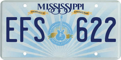 MS license plate EFS622