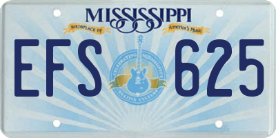 MS license plate EFS625