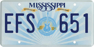 MS license plate EFS651