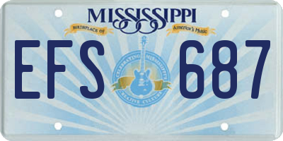 MS license plate EFS687