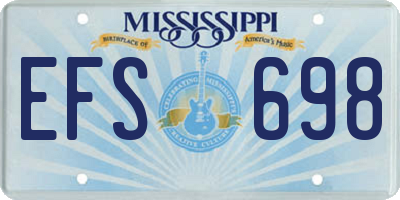 MS license plate EFS698
