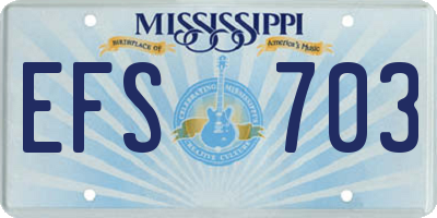 MS license plate EFS703
