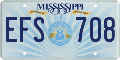 MS license plate EFS708