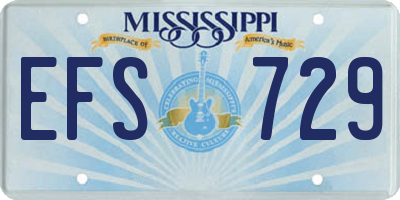 MS license plate EFS729