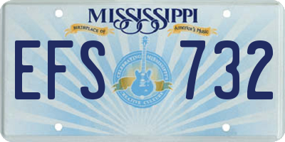 MS license plate EFS732